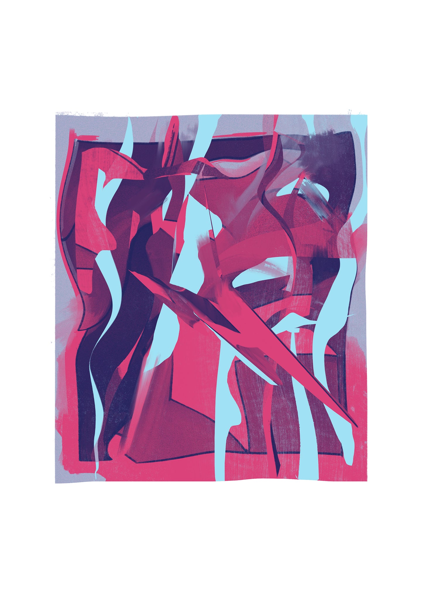 Untitled composition in magenta and blue